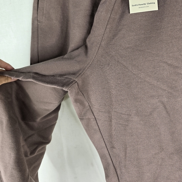 Pact Sweatpants Womens Large Deep Taupe Essential Loopback Terry Organic Cotton - Picture 2 of 10